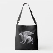 Elegante zilveren grijs / grijze griffioen legenda crossbody tas (Achterkant)