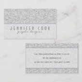 Elegante zilveren grijze glitter textuur visitekaartje (Voorkant / Achterkant)