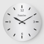 Elegante Zilveren Grijze Gradiënt Grote Klok (Voorkant)