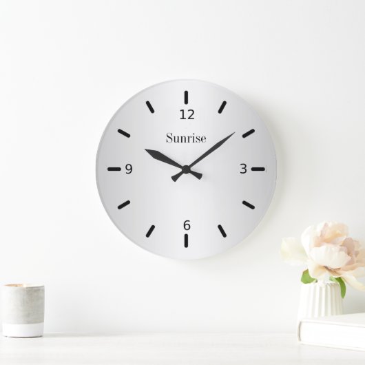 Elegante Zilveren Grijze Gradiënt Grote Klok (Huis)