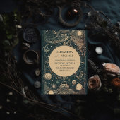 Elegante zilveren groene tarot bruiloft kaart