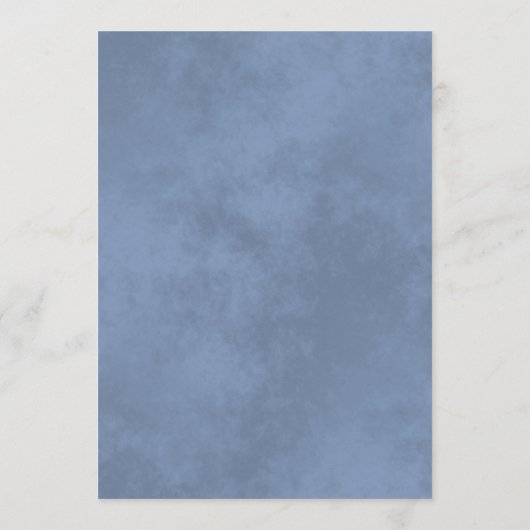 Elegante zilveren hartjes filigraan stoffige blauw menu (Achterkant)