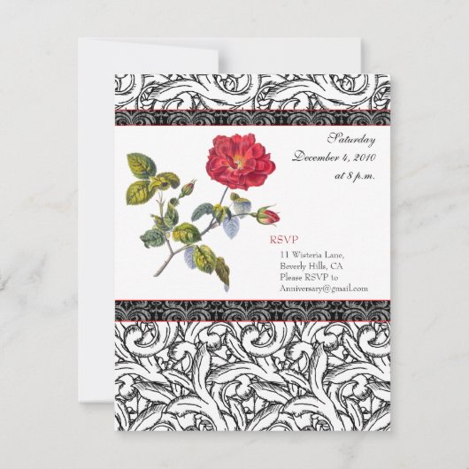 Elegante zilveren huwelijksjubileum uitnodiging (Achterkant)