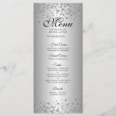 Elegante zilveren huwelijksmenu menu (Voorkant)