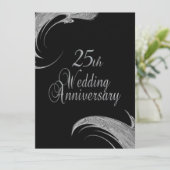 Elegante zilveren jubileum uitnodiging (Staand voorkant)