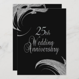 Elegante zilveren jubileum uitnodiging