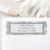 Elegante zilveren juweled retour adreslabels etiket (Insitu)