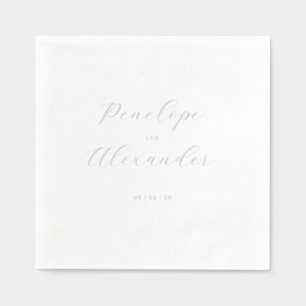Elegante zilveren kalligrafie folie servetten