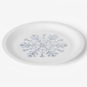 Elegante zilveren kerst sneeuwvlok papieren bordje (Gekanteld)