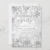 Elegante Zilveren Kerst Winter Bedrijfsvakantie Kaart (Voorkant)