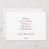 Elegante zilveren kerstbal tegen bokehlichten feestdagenkaart (Achterkant)