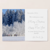 Elegante Zilveren Kerstboom Foto Echt Folie Kaarten (Binnen)