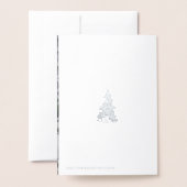 Elegante Zilveren Kerstboom & Geschenken Foto Echt Folie Kaarten (Met envelop)