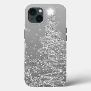 Elegante Zilveren Kerstboom met Glitters Case-Mate iPhone Case