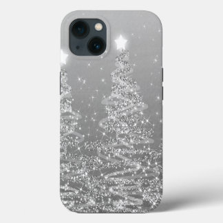 Elegante Zilveren Kerstboom met Glitters Case-Mate iPhone Case
