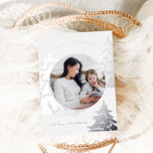 Elegante zilveren kerstboom twee foto vakantie