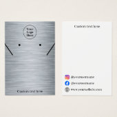 Elegante zilveren kettingen oorbellen Display Kaar Visitekaartje (Voorkant /achterkant)