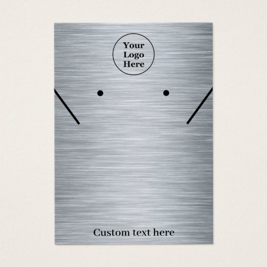 Elegante zilveren kettingen oorbellen Display Kaar Visitekaartje (Voorkant)