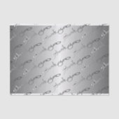 Elegante zilveren kleur "Dank u" Handgeschreven Tissuepapier (Voorkant)
