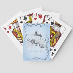 Elegante Zilveren Koets Blauwe Verhalenboek Konink Pokerkaarten