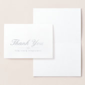 Elegante zilveren kruis sympathie dank u folie kaarten (Display)