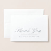 Elegante zilveren kruis sympathie dank u folie kaarten (Voorkant met envelop)