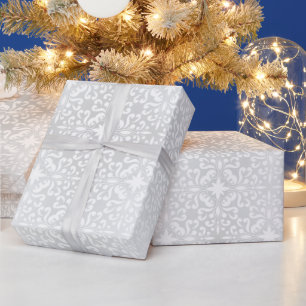 Elegante Zilveren Krullen Cadeaupapier