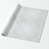 Elegante Zilveren Krullen Cadeaupapier (Uitgerold)
