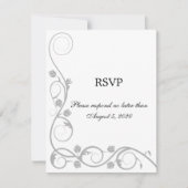 Elegante Zilveren Krullen RSVP / Antwoordkaart Kaart (Voorkant)