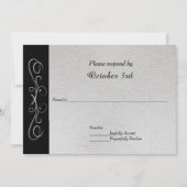 Elegante zilveren krullen trouwkaart RSVP Kaart (Voorkant)