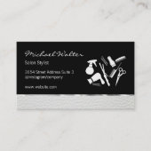 Elegante zilveren lederen bekleding salon stylist visitekaartje (Voorkant)