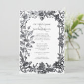 Elegante zilveren Lijst bruiloft Kaart (Staand voorkant)