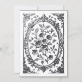 Elegante zilveren Lijst bruiloft Kaart (Achterkant)