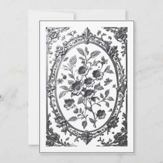 Elegante zilveren Lijst bruiloft Kaart (Achterkant)