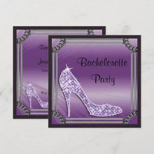 Elegante Zilveren Lis Stiletto Bachelorette Kaart
