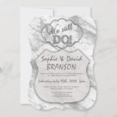 Elegante Zilveren Marmeren We zijn nog steeds getr Kaart (Voorkant)