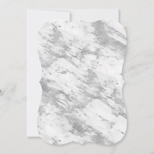 Elegante Zilveren Marmeren We zijn nog steeds getr Kaart (Achterkant)