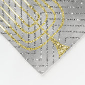 Elegante zilveren menorah's fleece deken (Hoek)