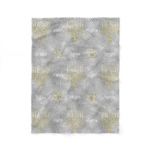 Elegante zilveren menorah's fleece deken