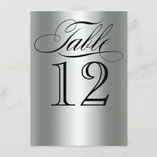 Elegante Zilveren Metallic Tafelnummer Glam Bling