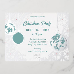 Elegante zilveren moderne feestelijke zakelijke va folie uitnodiging briefkaart