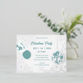 Elegante zilveren moderne feestelijke zakelijke va folie uitnodiging briefkaart (Staand Voorkant)