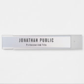 Elegante zilveren moderne professionele Sjabloon l Deurbordje (Voorkant)