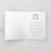Elegante Zilveren Monogram Crest Wedding (Binnen)