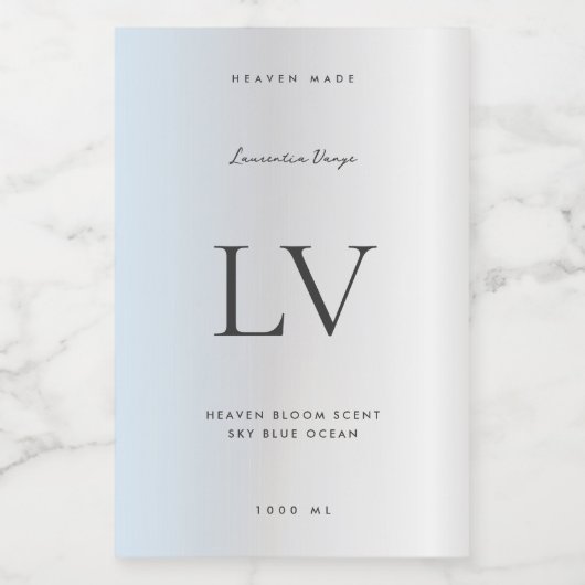 Elegante zilveren Monogram Schoonheid Body Bad Kaa Voedselcontainer Etiket (Enkel label)