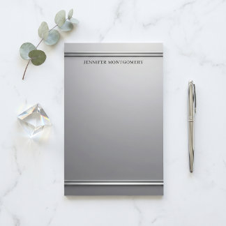 Elegante zilveren nepgeprägde rand professioneel briefpapier