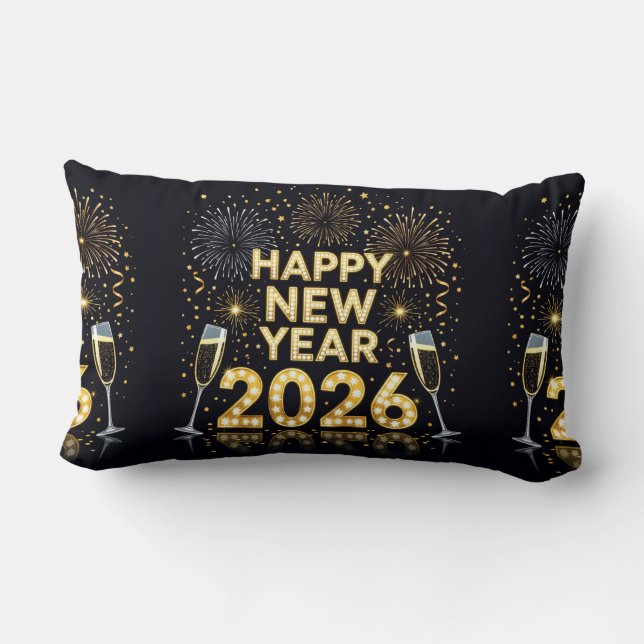 Elegante Zilveren Nieuwjaars Worp Kussen (Achterkant)