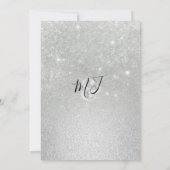 Elegante zilveren ombre glitter ampersand Bruiloft Kaart (Achterkant)
