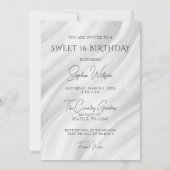 Elegante zilveren Paarse Sparkle Jurk Sweet 16 Kaart (Achterkant)