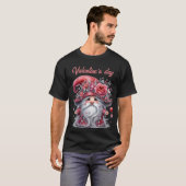 Elegante zilveren parels rode valentijn schattige  t-shirt (Voorkant volledig)